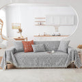 HANDONTIME Bohemian Grey and White Couch Cover by HANDONTIME