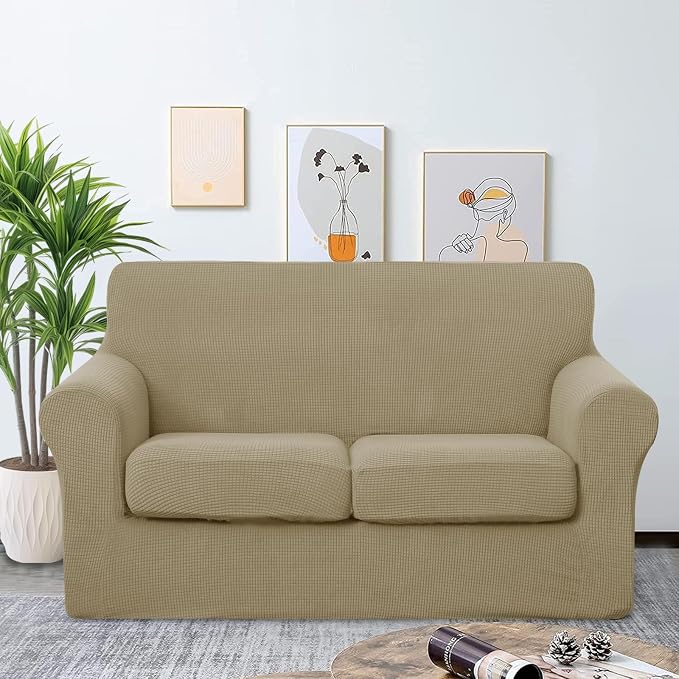 U-NICE HOME 3 Pieces Stretch Loveseat Couch Cover Sofa Cover Washable Sofa - Image 2
