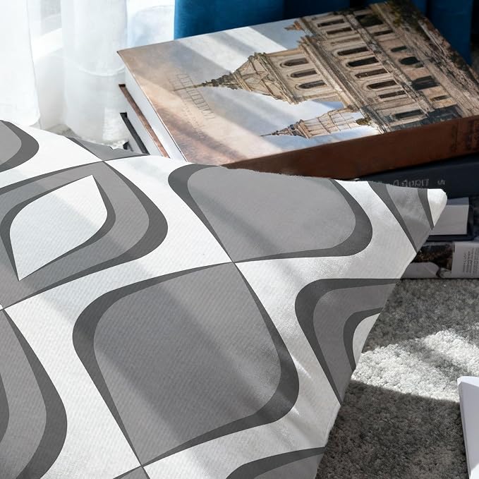 Hexagram Grey Geometric Pillow Covers 16x16 Set of 4, Decorative Outdoor Modern - Image 4