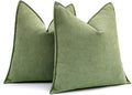 MIULEE Pack of 2 Sage Decorative Pillow Covers 18x18 Inch Soft Chenille by MIULEE