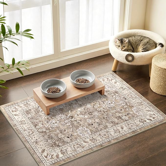 LOKHOM Washable Area Rug, 2x3 Non-Slip Hallway Rug Vintage Soft Small Kitchen - Image 3