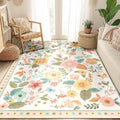RELEANY Floral Nursery 5x7 Area Rugs Washable Print Boho Cute Carpet Non Slip by RELEANY