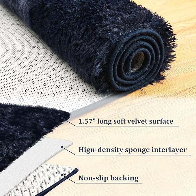 CAROMIO 10x13 Area Rugs for Living Room Extra Large Fluffy Rug Non-Slip - Image 3
