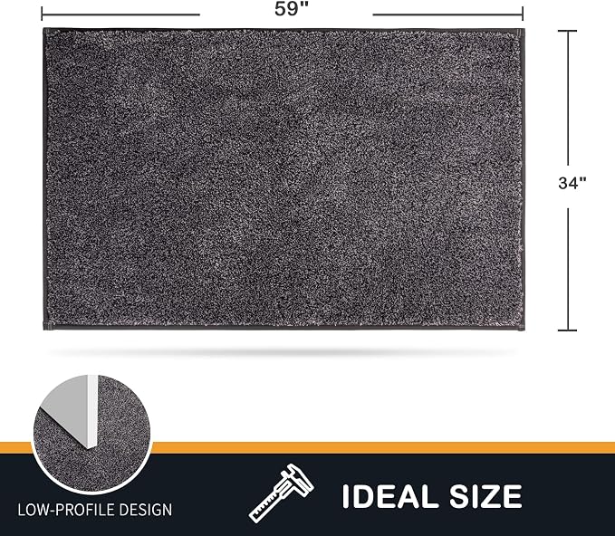 PURRUGS Dirt Trapping Door Mat 34" x 59", Non-Slip Machine Washable Entryway Rug - Image 2