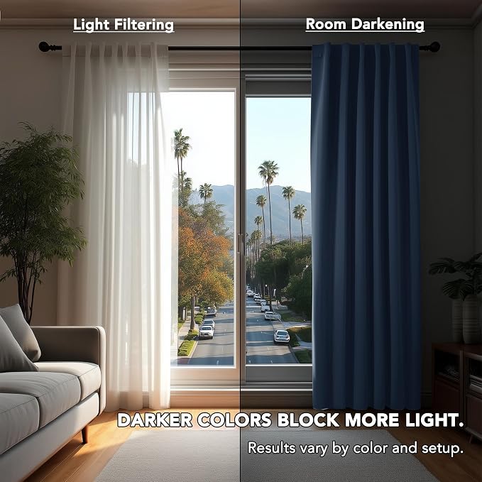 Deconovo Blackout Curtains, Thermal Insulated, W42 x L72 2 Panels, Back Tab - Image 3