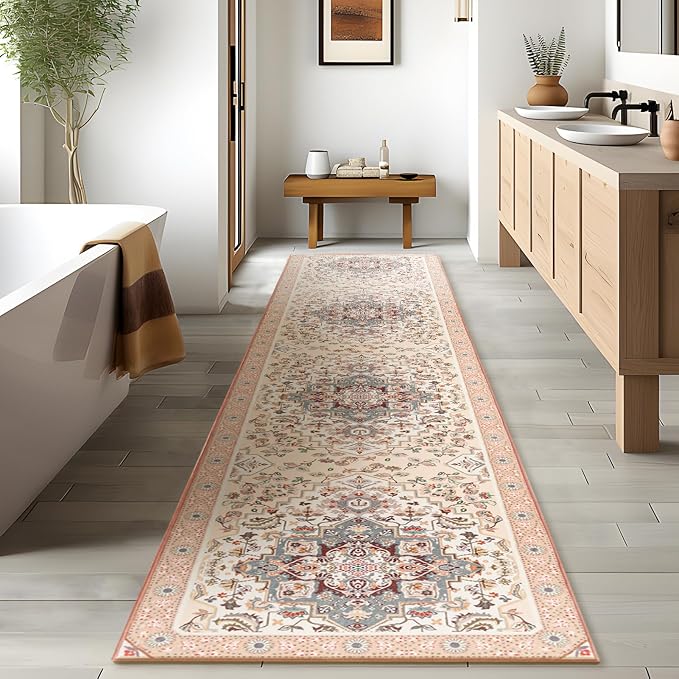 Phantoscope Washable Runner Rug 2'x10' Non-Slip, Vintage Boho Hallway Rugs - Image 7
