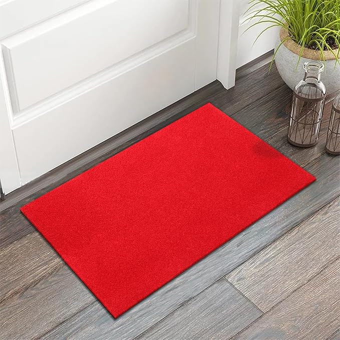 AAZZKANG Red Door Mat Set of 2 Non Slip Durable Multi-Purpose Outdoor Indoor - Image 2