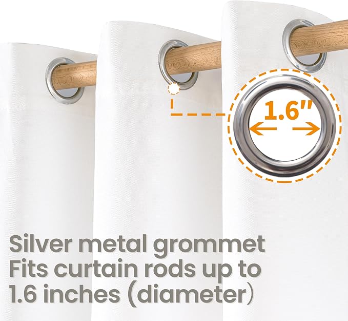 BGment Pure White Linen Curtains 84 Inch Length - Image 7
