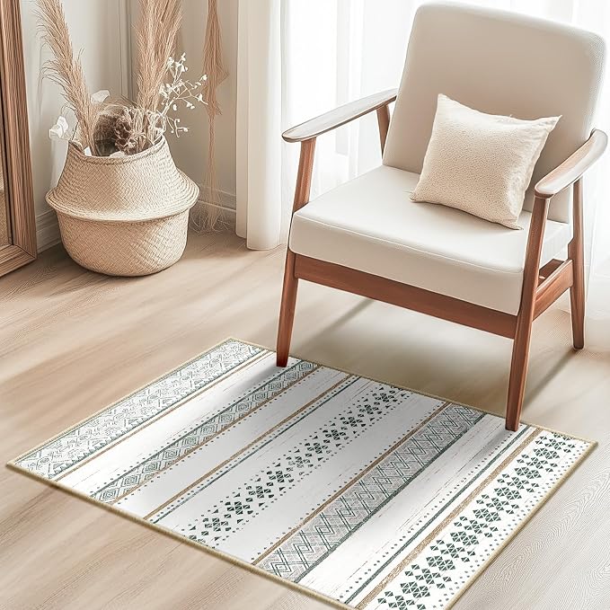 BESTSWEETIE 2x3 Area Rugs for Living Room Washable Moroccan Farmhouse Neutral - Image 7