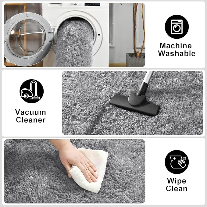 Merelax Soft Modern Indoor Large Shaggy Rug - Image 6