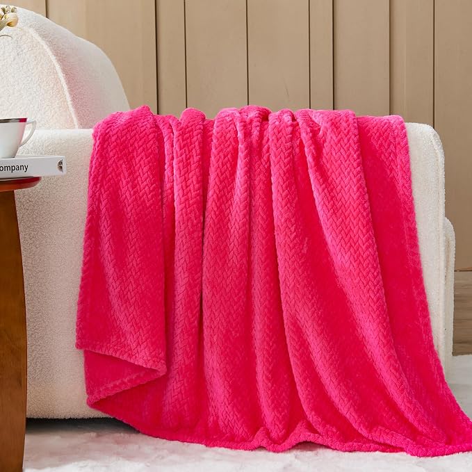 NEWCOSPLAY Super Soft King Blanket Dark Rose Red Premium Silky Flannel Fleece - Image 8