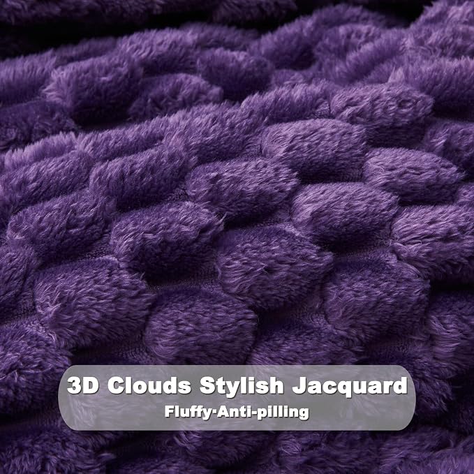 NEWCOSPLAY Super Soft Twin Blanket Purple Premium Silky Flannel Fleece 3D - Image 7