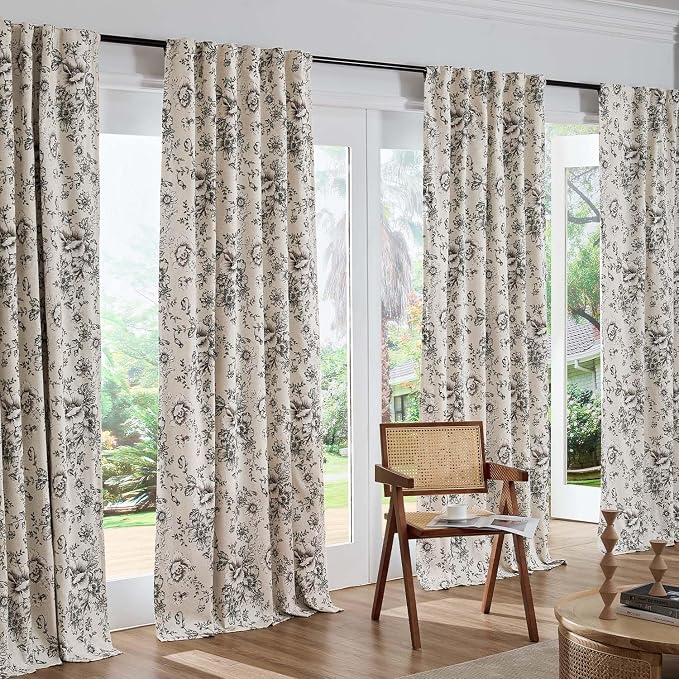 jinchan Blackout Floral Curtains - Image 8