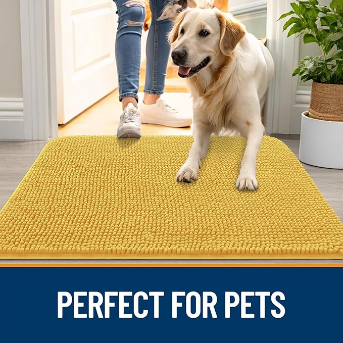 OLANLY Dog Door Mat for Muddy Paws 24x16, Absorbs Moisture and Dirt, Absorbent - Image 6