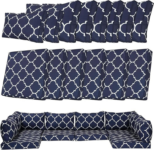 14 Piece Outdoor Patio Cushion Cover Replacement, Waterproof Patio Cushion by SpaceHop