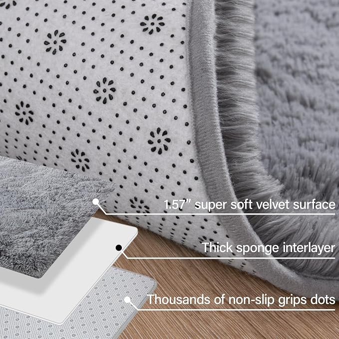 Merelax Soft Modern Indoor Large Shaggy Rug - Image 4