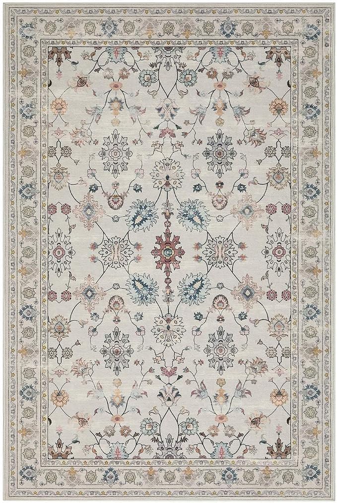 Rugxara 9x12 Rugs for Living Room & Bedroom, Floral Washable Rug, Boho Area Rug - Image 9