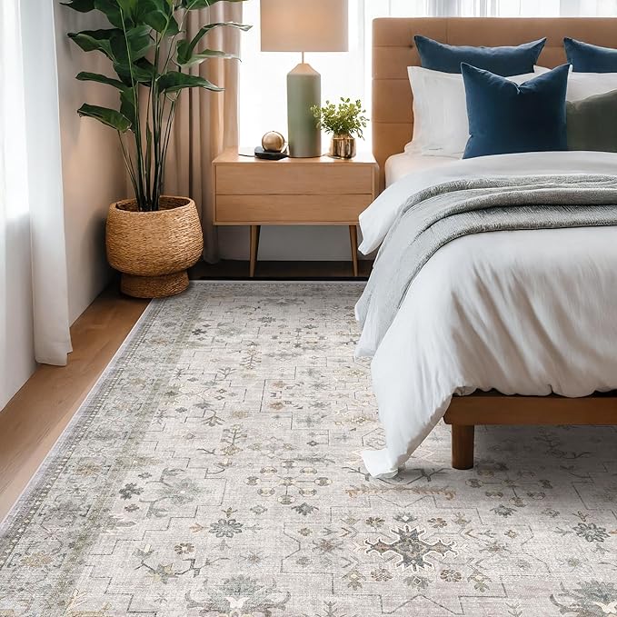 Hazo Haus Boho Light Grey Living Room Rug 7x10 - Image 6