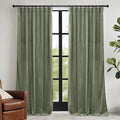 RYB HOME Sage Green Velvet Curtains 96 inch, Room Darkening Super Soft Velvet by RYBHOME