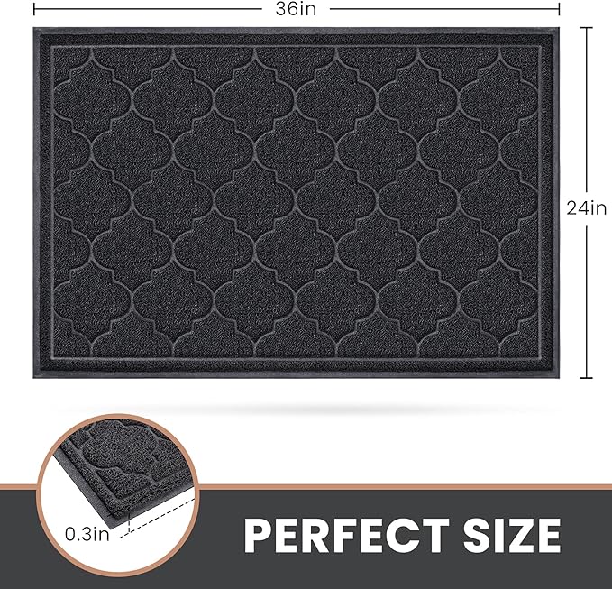 LuxStep Door Mat Large 24x36 Inch Indoor Outdoor Doormat, Non-Slip Low-Profile - Image 3