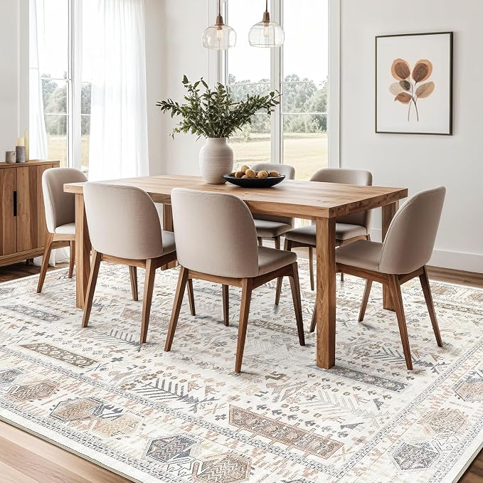 10x14 Area Rug for Living Room- Machine Washable Soft Oriental Vintage Large - Image 8