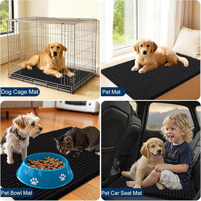 OLANLY Dog Door Mat for Muddy Paws 47x20, Ultra Absorbent Chenille Mud Doormat - Image 7