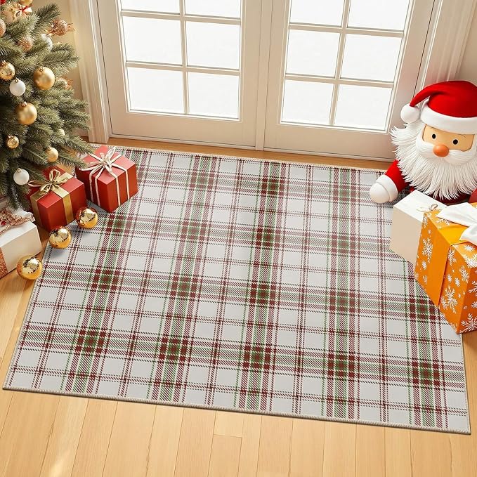 Rugxara Christmas Rug for Entryway Bathroom, 2x3 Kitchen Rug Washable Christmas - Image 2