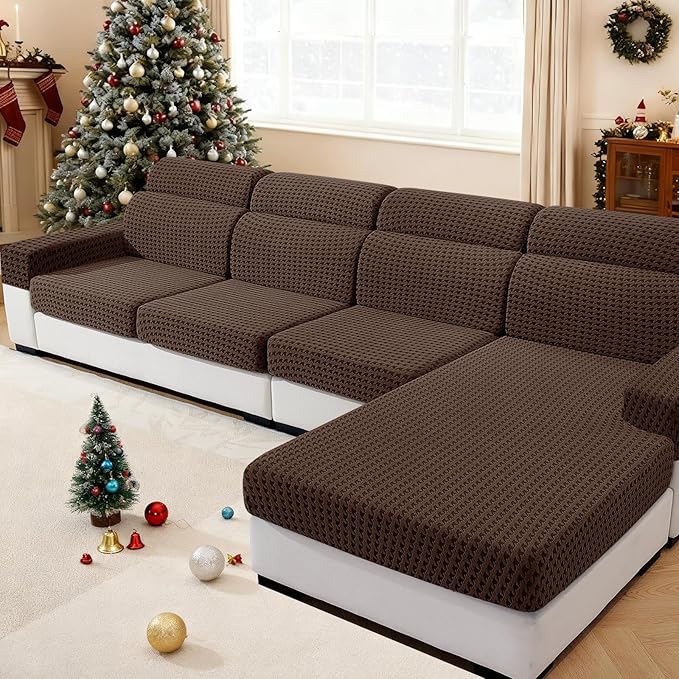 MAXIJIN Couch Cushion Covers for Sectional Sofa, Stretch Sofa Cushion Cover by MAXIJIN