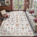 Tangsoo Washable Area Rug, 8x10 Pottery Barn Neutral Floral Large Rugs by Tangsoo
