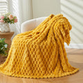 NEWCOSPLAY Super Soft Throw Blanket Mustard Yellow Premium Silky Flannel Fleece by NEWCOSPLAY