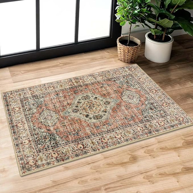 Lahome Oriental Door Mat Indoor Entrance, 2x3 Washable Fall Indoor Rugs by Lahome