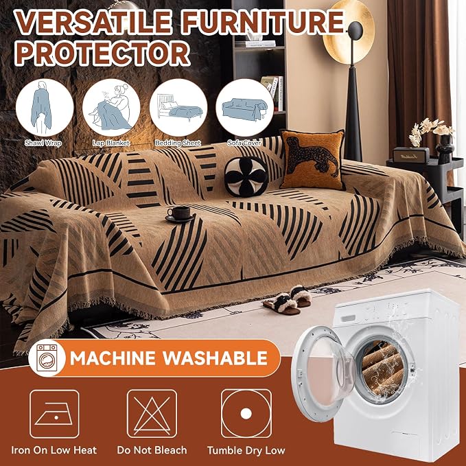 VClife Soft Thick Chenille Couch Cover 1 PC Washable Couch Cover - Image 7