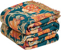 MSGKV Boho Throw Blanket for Couch Chair 100% Cotton Floral Bird Blanket by MSGKVHomeTextiles