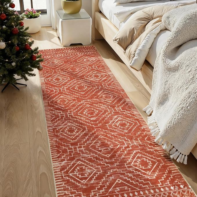 Wonnitar Moroccan 2'6"x8' Hallway Runner Rug, Washable Long Farmhouse Laundry - Image 6