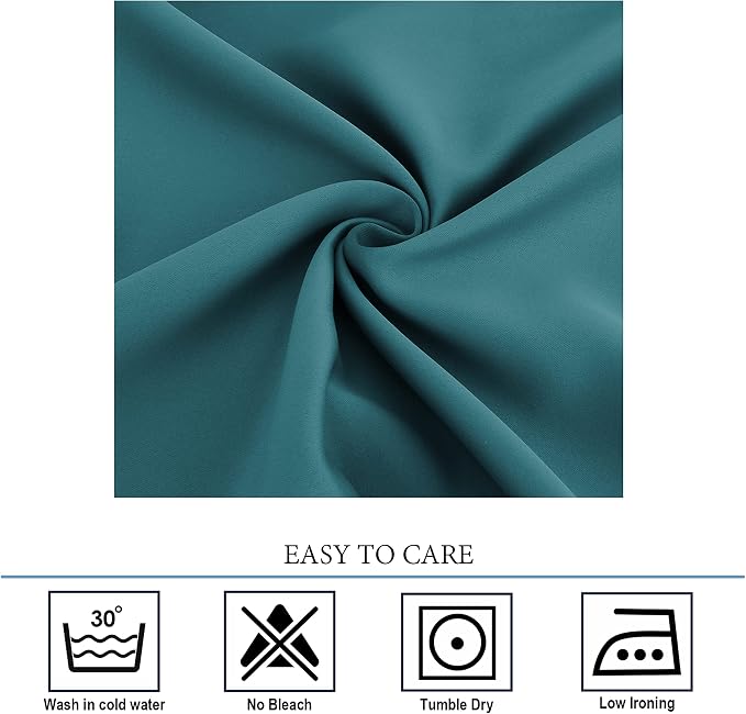 Diraysid Sea Teal Grommet Blackout Curtains - Image 4