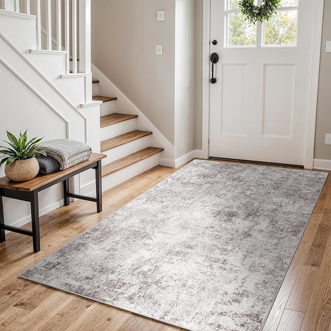 3x6 Washable Kitchen Runner Rug – Abstract Non-Slip Mat by Puino