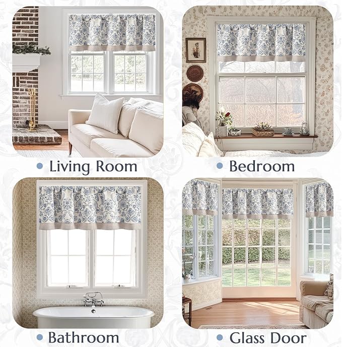 jinchan Linen Valance Kitchen Curtain - Image 7