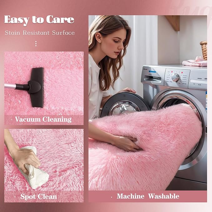 2x6 Runner Rug for Bedroom: Fluffy Shag Soft Washable Rugs Small Fuzzy Plush - Image 4