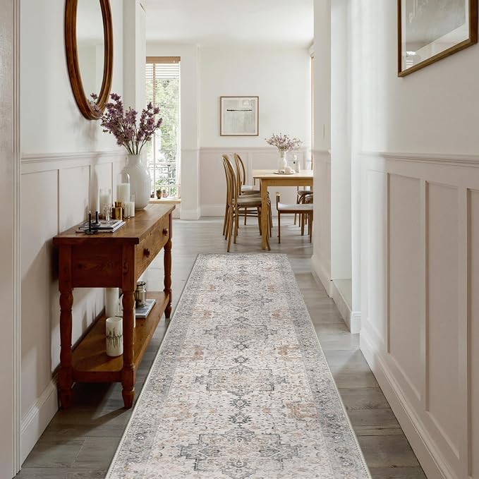 GENIMO 2'6"x9 Runner Rugs for Hallway, Machine Washable Non Slip Vintage Rugs - Image 2