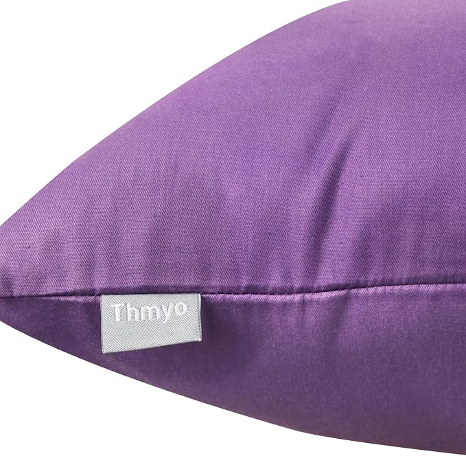 Thmyo 4-Pack 100% Cotton Lumbar Comfortable Solid Decorative Throw Pillow Case - Image 8