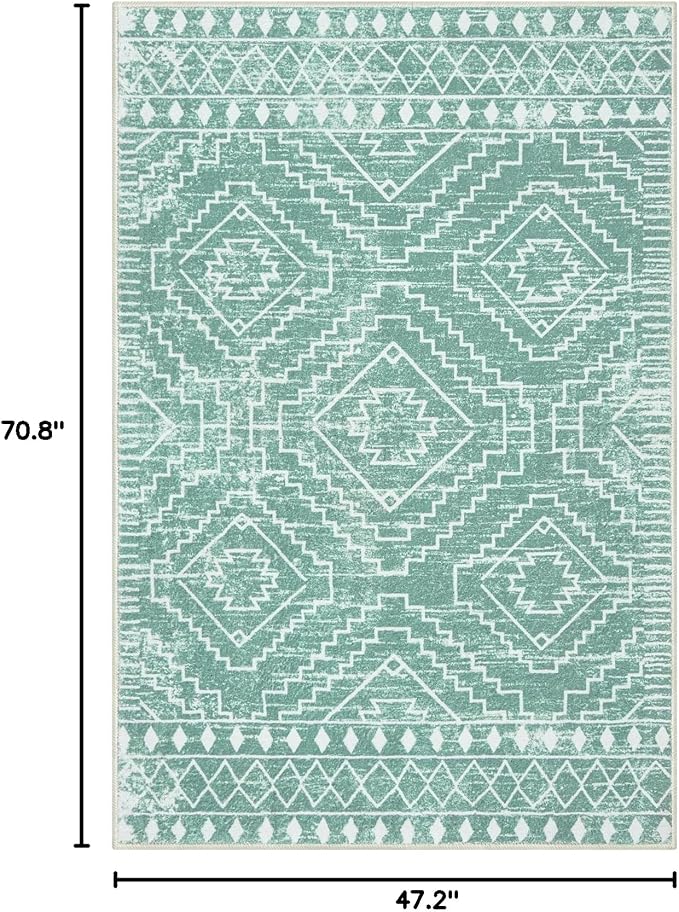 Wonnitar Moroccan Area Rugs 4x6, Sage Green Boho Rug - Image 2