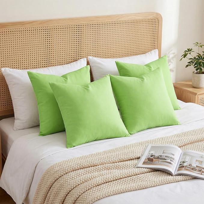 Thmyo 4-Pack 100% Cotton Comfortable Solid Decorative Throw Pillow Case - Image 4