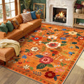 RELEANY Floral Nursery 8x10 Area Rugs Washable Print Boho Cute Carpet Non Slip by RELEANY