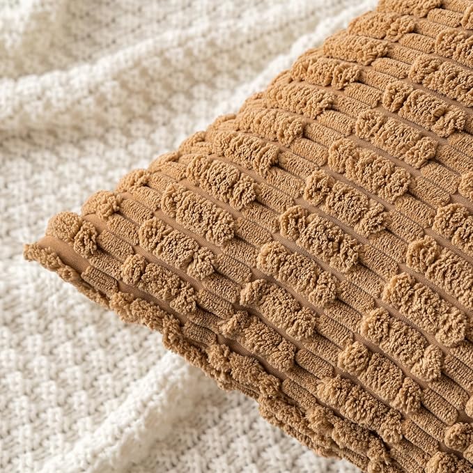 MIULEE Pack of 2 Corduroy Decorative Throw Pillow Covers 18x18 Inch Soft Boho - Image 5