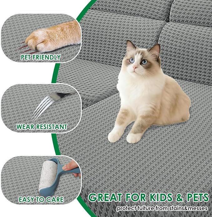 MAXIJIN Couch Cushion Covers for Sectional Sofa, Stretch Sofa Cushion Cover - Image 5