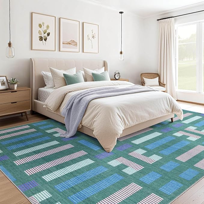 cotiled 6x9 Area Rug Living Room: Washable Boho Rugs - Image 3