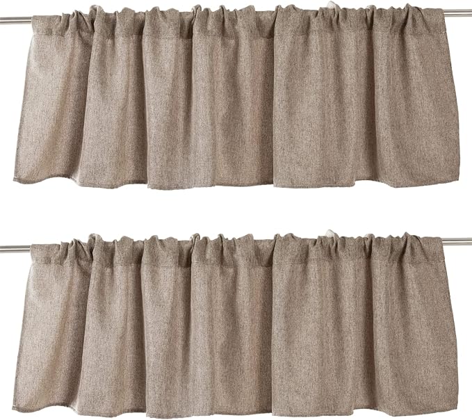 Jola's House 2 Pack Burlap Window Curtain Valances Farmhouse Style Window by Jola%27s+House