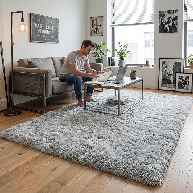 Merelax Modern Soft Fluffy Large Shaggy Rug - Image 8
