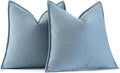 MIULEE Pack of 2 Light Blue Decorative Pillow Covers 24x24 Inch Soft Chenille by MIULEE