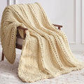 Negwoo Chunky Knit Throw Blanket, Handmade Oatmeal Crochet Big Thick Blanket by Unknown